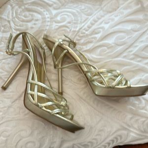 Gold Slingback Heels